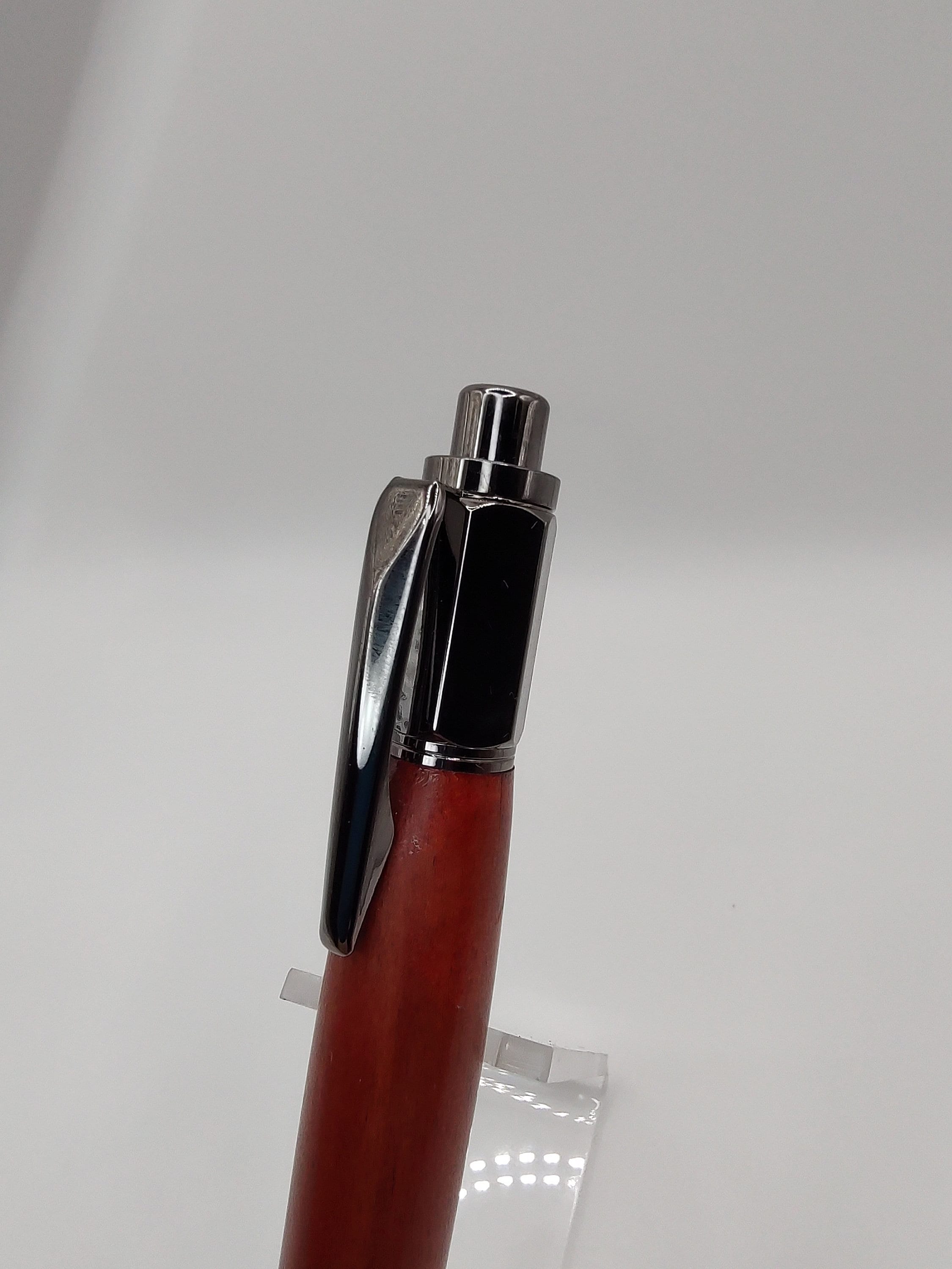 Vertex Click Pen in Purple Heart Wood with Gun Metal Finish