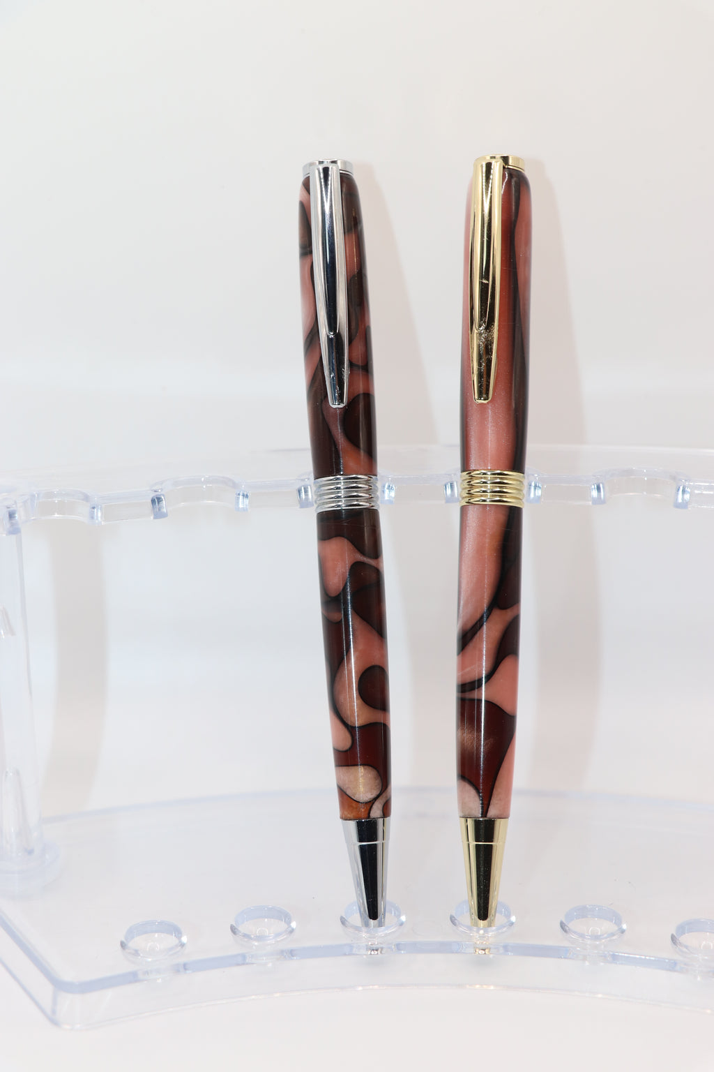 Acrylic Twist Pen in Brown Rose Acrylic, Gold or Chrome