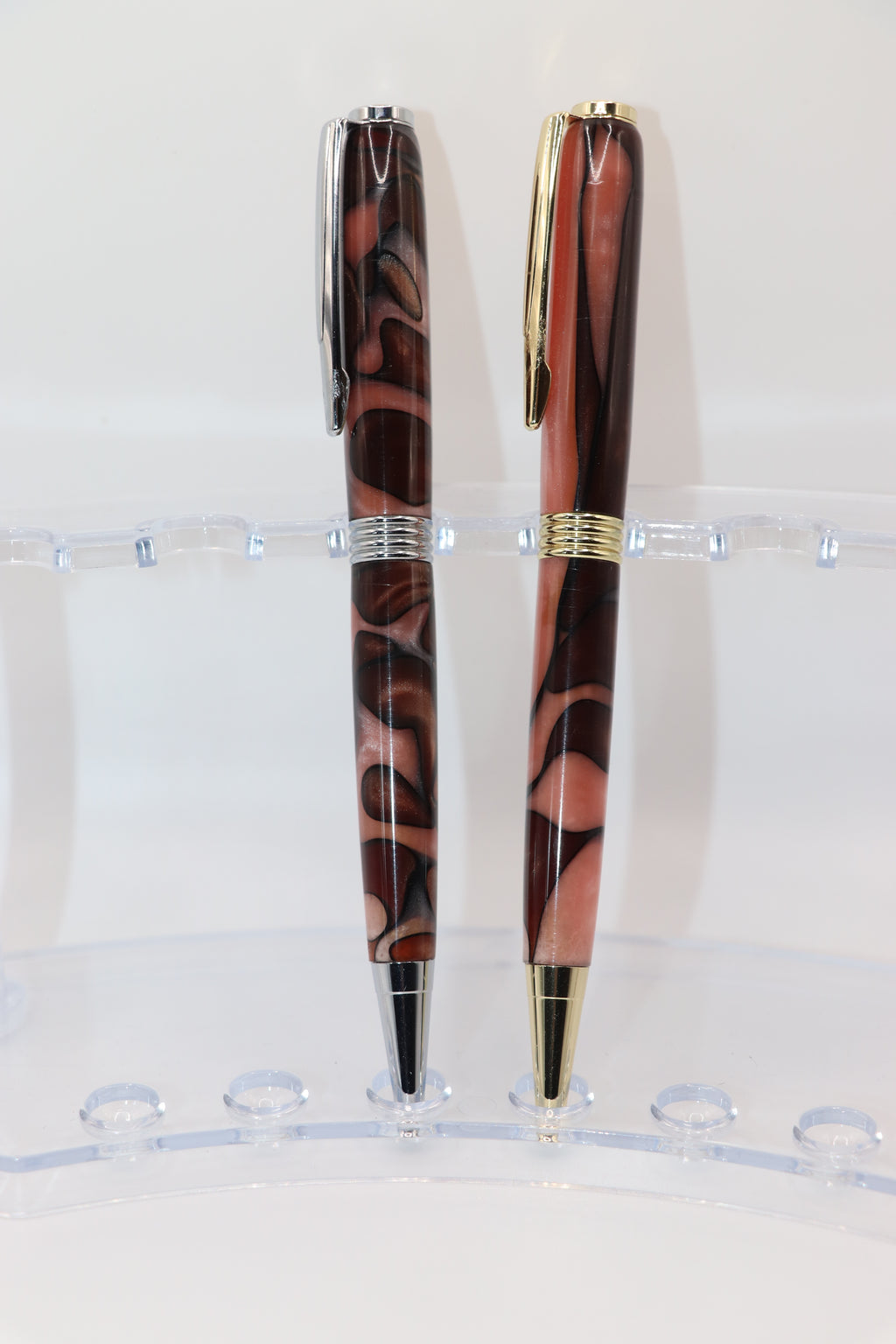 Acrylic Twist Pen in Brown Rose Acrylic, Gold or Chrome