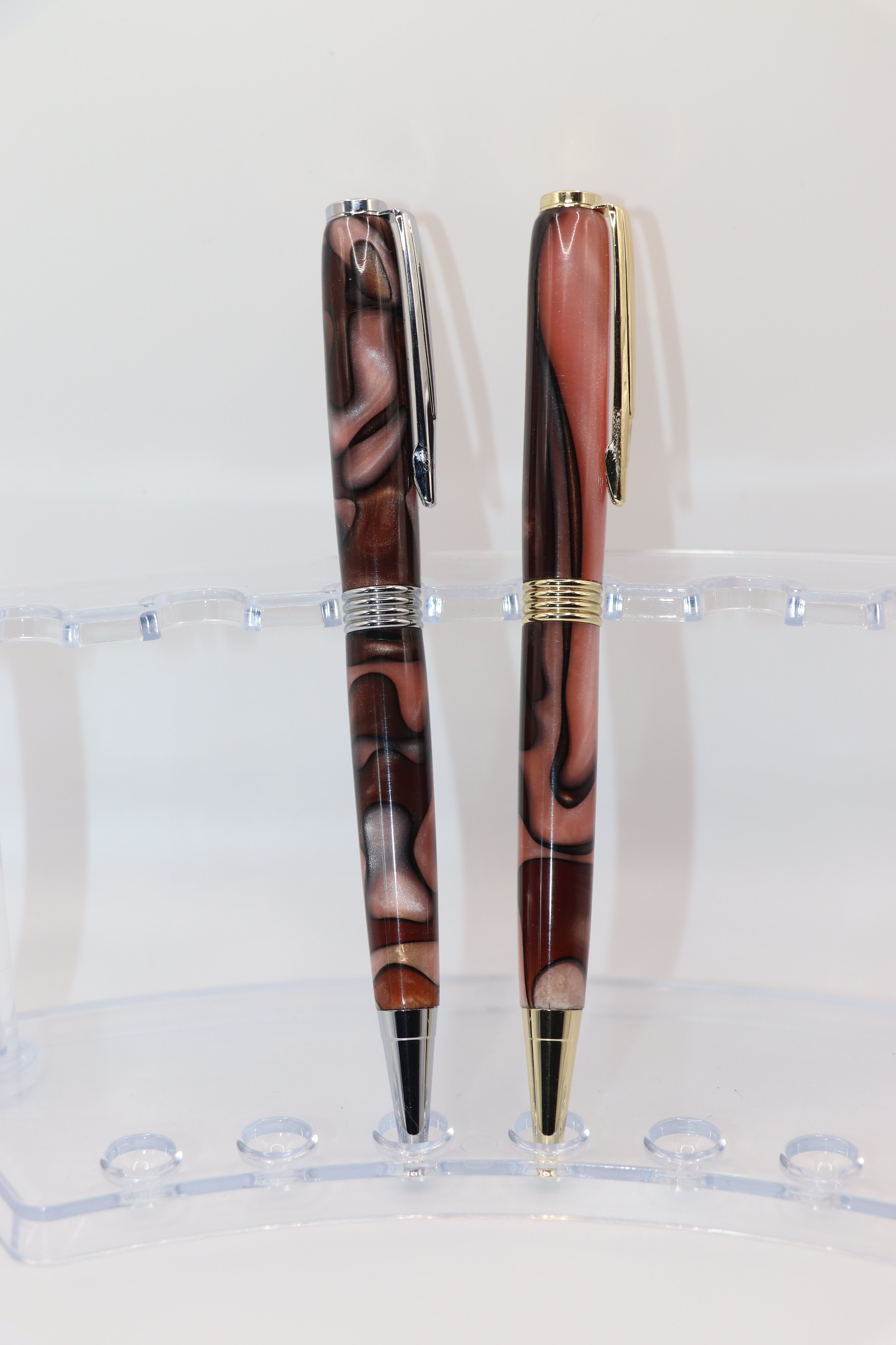 Acrylic Twist Pen in Brown Rose Acrylic, Gold or Chrome