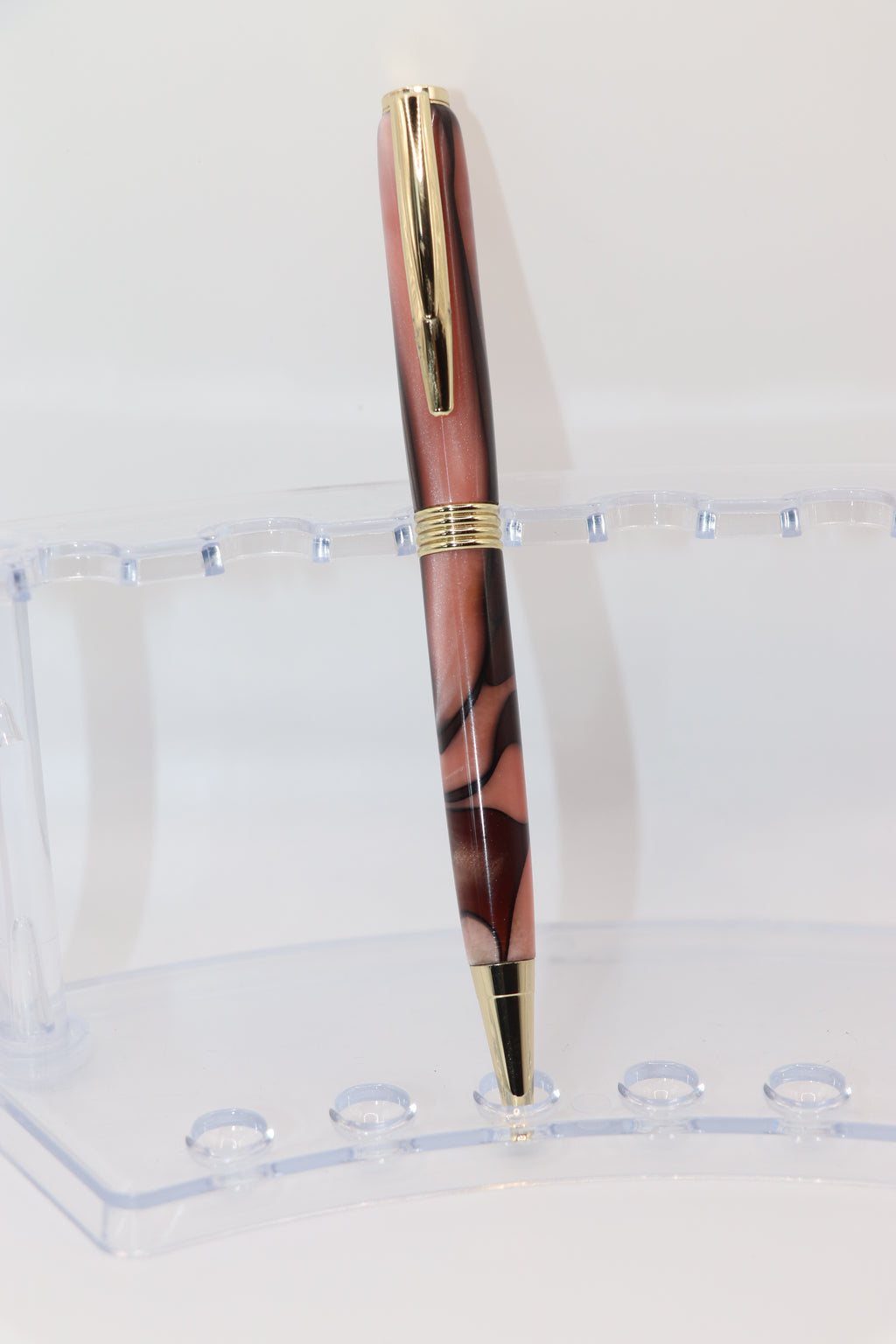 Acrylic Twist Pen in Brown Rose Acrylic, Gold or Chrome