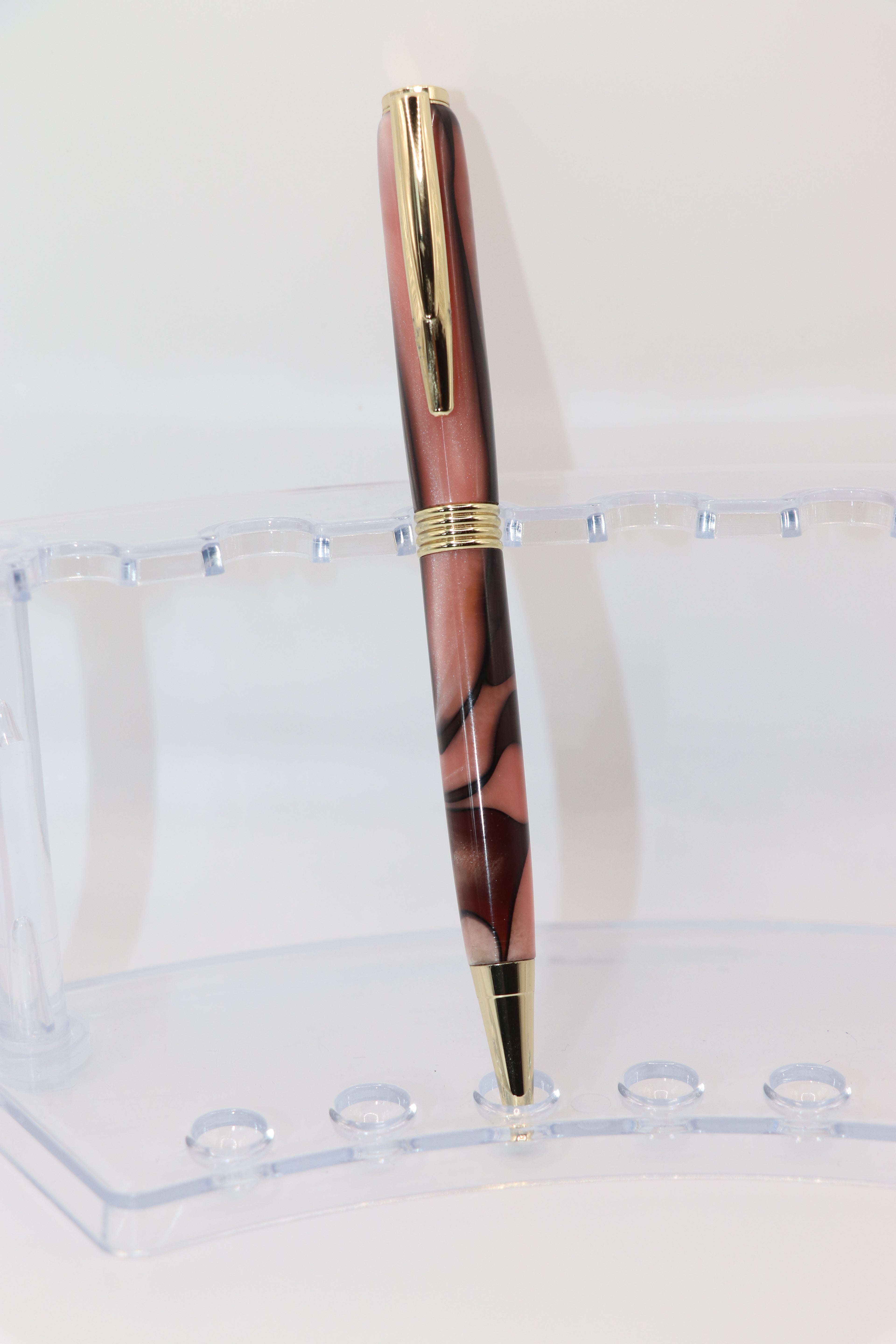 Acrylic Twist Pen in Brown Rose Acrylic, Gold or Chrome