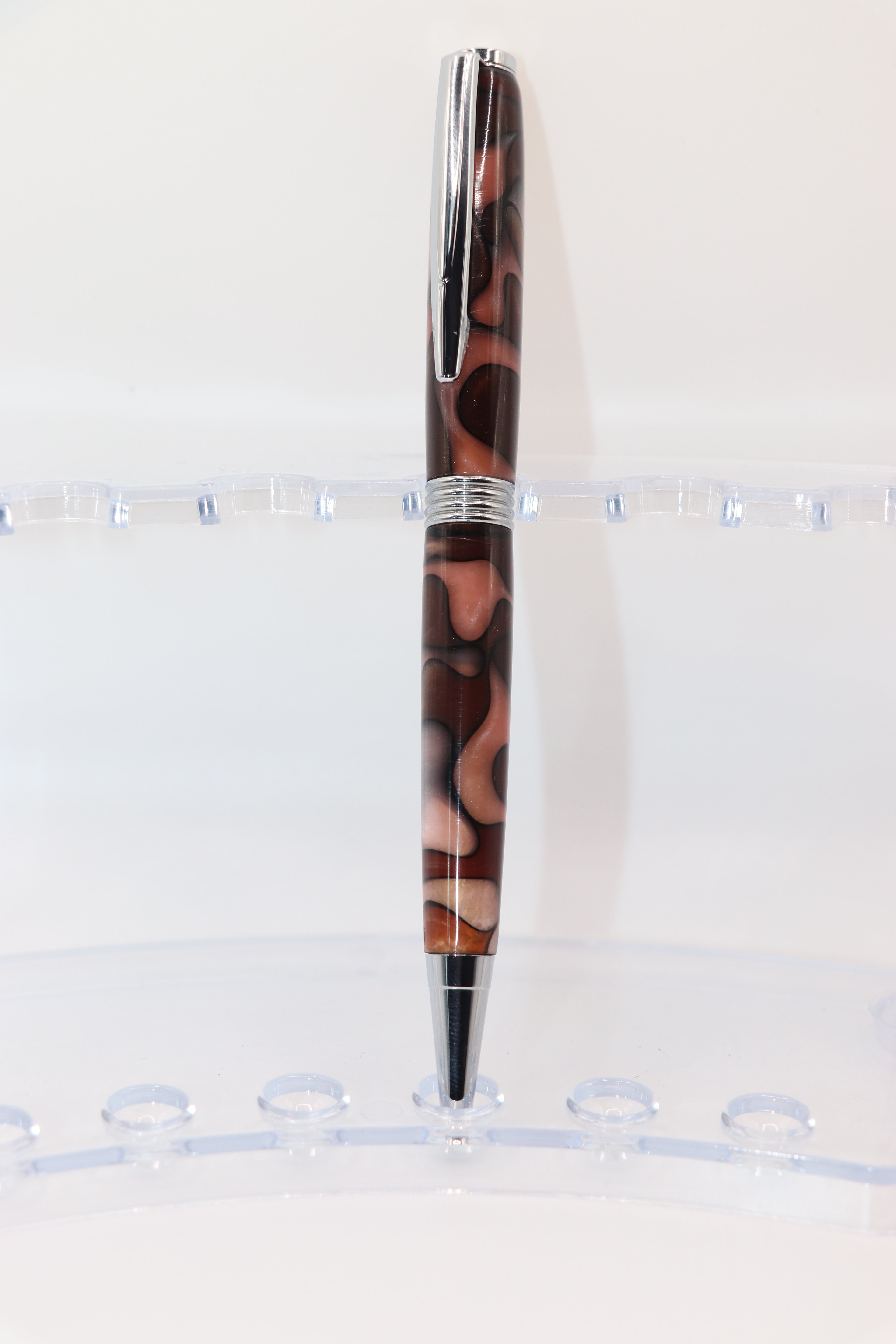 Acrylic Twist Pen in Brown Rose Acrylic, Gold or Chrome