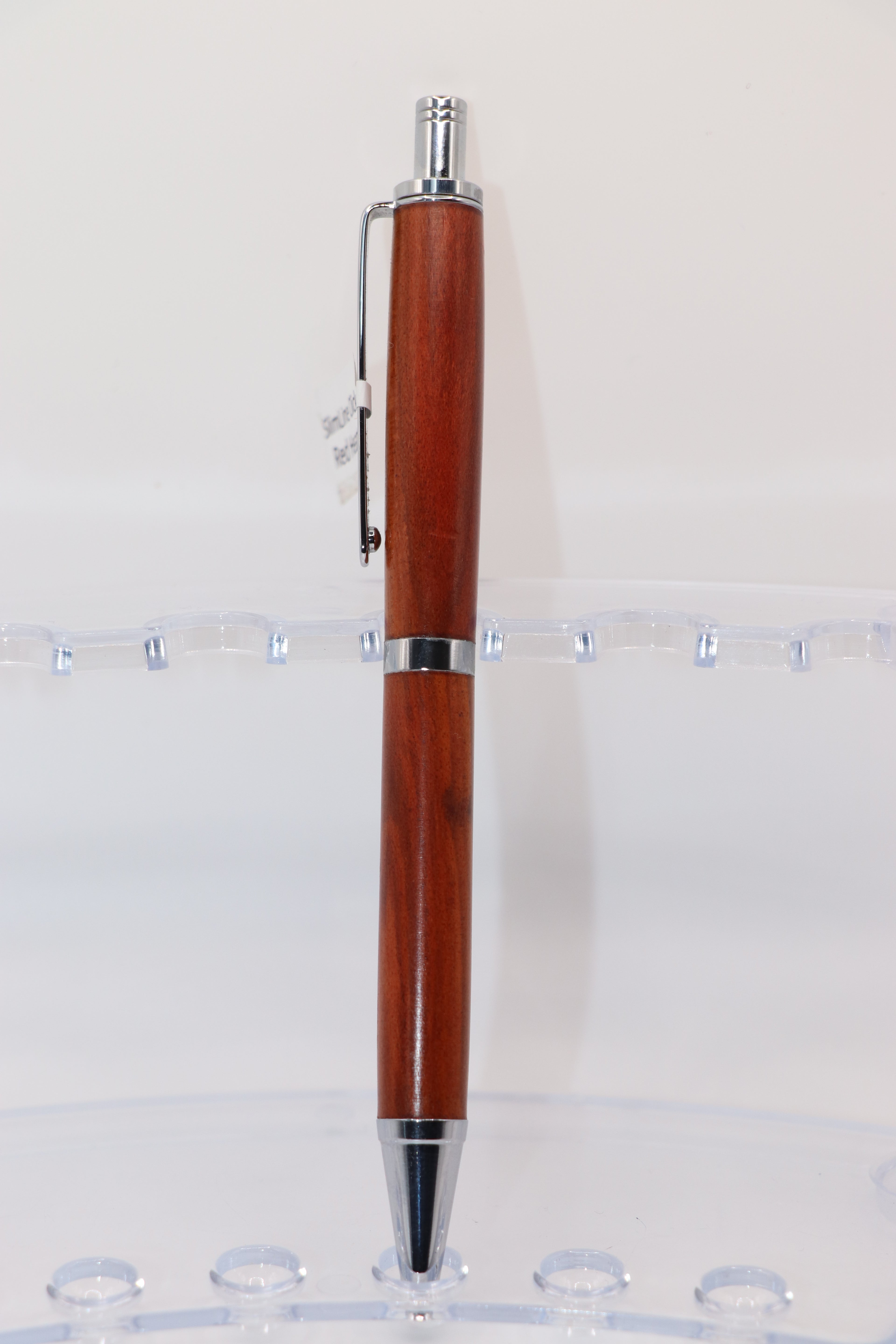 Slimline Pro Click Pen in Red Heart with Chrome & Black Trim