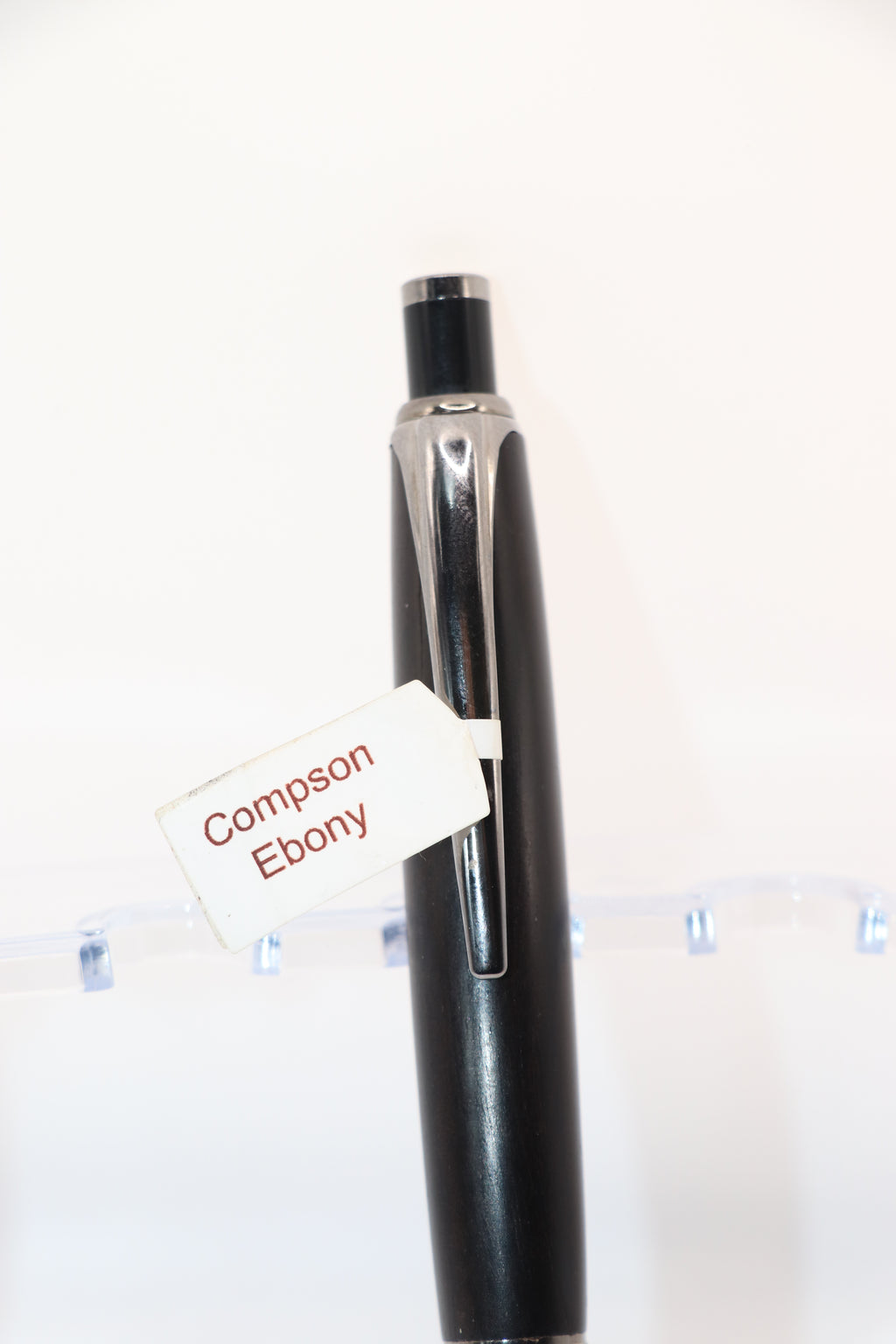 Handcrafted Ebony Wood Click Pen with Chrome Accents