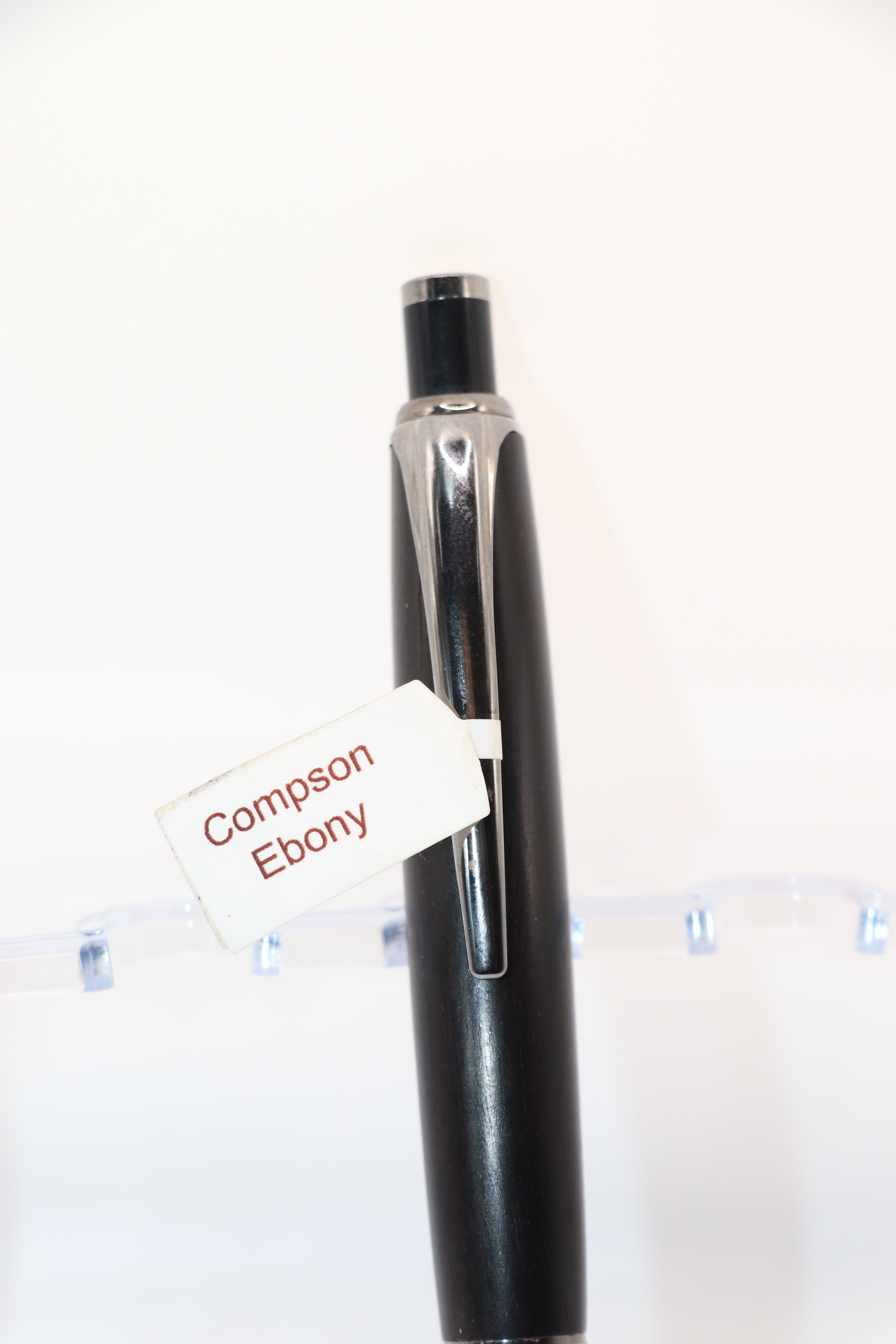 Handcrafted Ebony Wood Click Pen with Chrome Accents