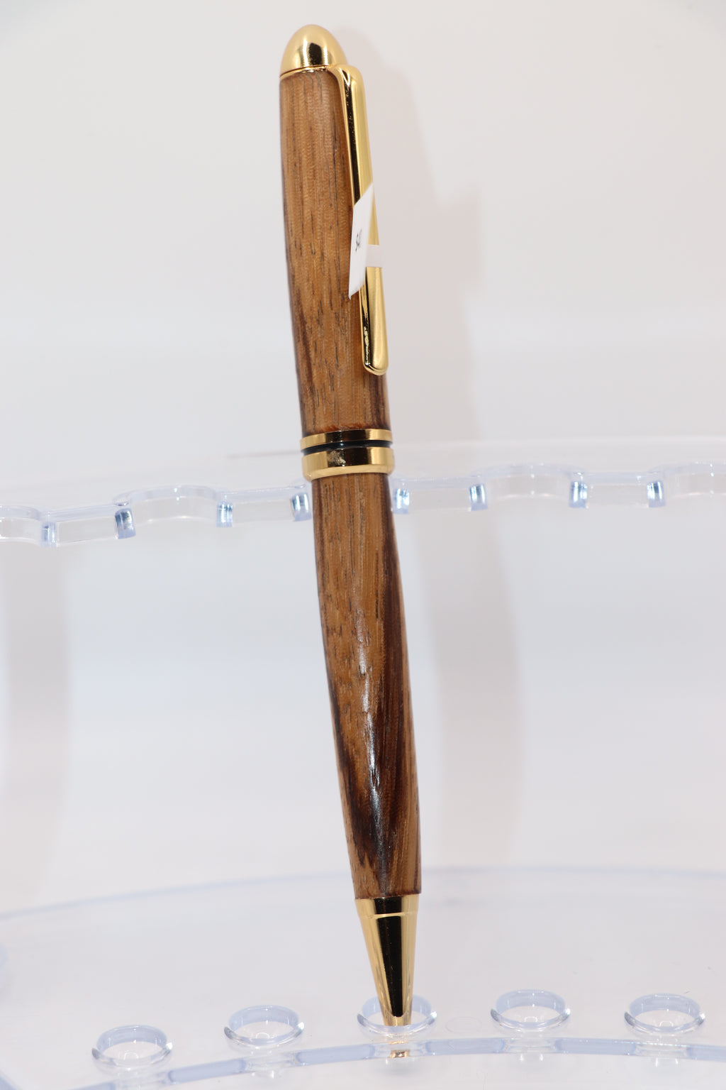 Zebra Wood Designer Twist Pen with Gold Trim