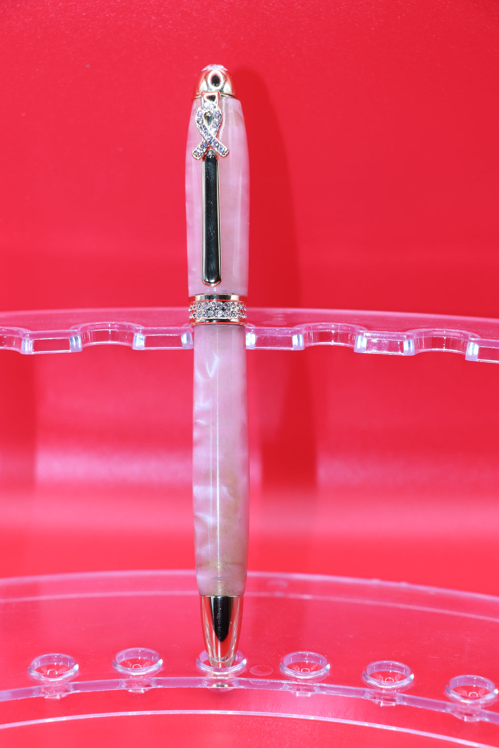 Pink Ribbon Handcrafted Pen with Swarovski Crystals