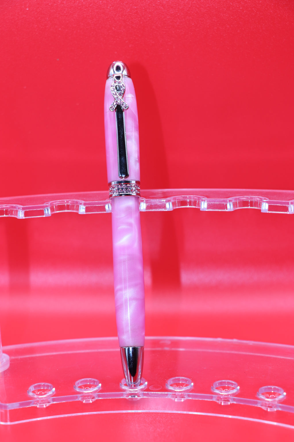 Pink Ribbon Handcrafted Pen with Swarovski Crystals