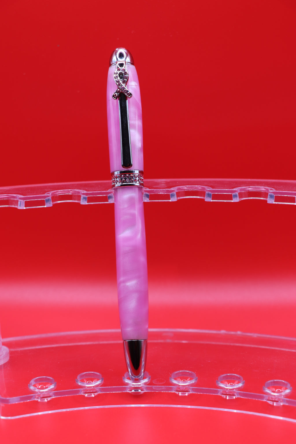 Pink Ribbon Handcrafted Pen with Swarovski Crystals