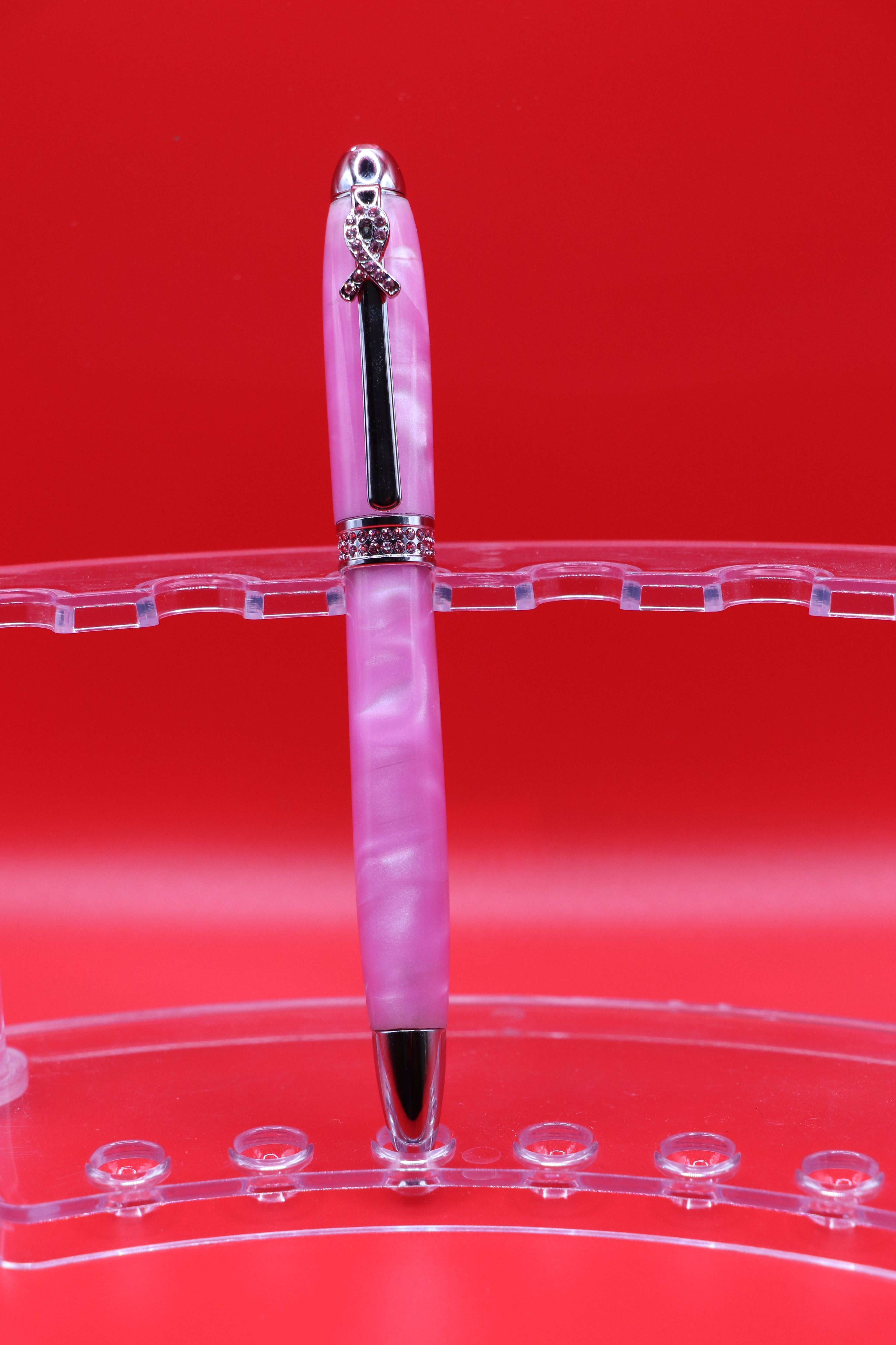 Pink Ribbon Handcrafted Pen with Swarovski Crystals