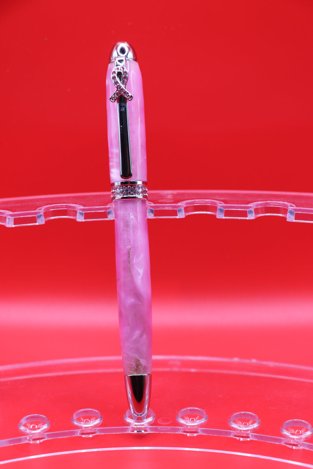 Pink Ribbon Handcrafted Pen with Swarovski Crystals